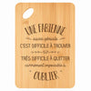 Planche bambou gravée personnalisée femme idée cadeau Fête des Mères apéro 30×20 prénom cuisine plateau fromage anniversaire noel maman mamie