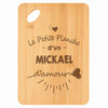 Planche bambou gravée personnalisée homme idée cadeau Fête des Pères apéro 30×20 prénom cuisine plateau fromage anniversaire noel papa papi 