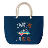 Sac de plage Bleu anse corde J'peux Pas Musique