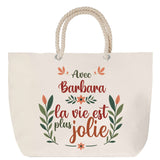 Sac Fête des Mères Mamie Famille Idée Cadeau anniversaire Noël Travail Boulot Métier Départ Retraite Collègue Femme cabas shopping plage