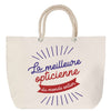 Sac Fête des Mères Mamie Famille Idée Cadeau anniversaire Noël Travail Boulot Métier Départ Retraite Collègue Femme cabas shopping plage