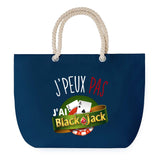 Sac de plage Bleu anse corde J'peux Pas Black Jack