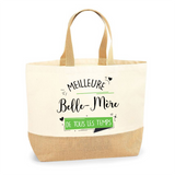 Sac Jute Fête des Mères Fêtes des Pères Mamie Papi Famille Idée Cadeau anniversaire Noël Travail Boulot Métier Départ Retraite Collègue Femme Homme