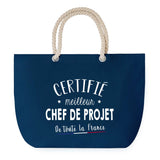 Sac de plage Bleu anse corde Certifié meilleur Chef de Projet