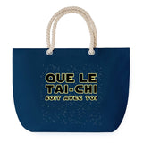 Sac de plage Bleu anse corde Tai Chi soit avec toi
