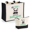 Cabas femme sac plage ou shopping tote bag pochette trousse Idée cadeau original pour anniversaire Noël travail départ retraite collègue famille fete des mères maman mamie