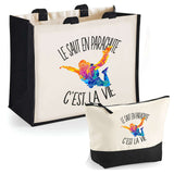 Cabas homme ou femme sac plage ou shopping tote bag pochette trousse Idée cadeau original pour anniversaire Noël travail départ retraite collègue famille fete des mères fetes des pères papa maman mamie papi