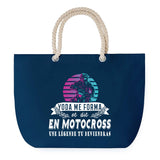 Sac de plage Bleu anse corde Motocross Légende Humour Geek