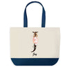Sac de shopping bleu Joy Lettre Fleur