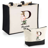 Cabas femme sac plage ou shopping tote bag pochette trousse Idée cadeau original pour anniversaire Noël travail départ retraite collègue famille fete des mères maman mamie