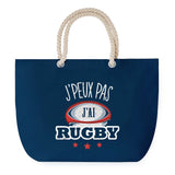 Sac de plage Bleu anse corde J'peux Pas Rugby étoiles