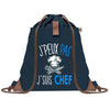 Sac à Dos Bleu avec Pochette J'peux Pas Chef Cuisine