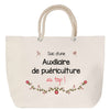 Sac Fête des Mères Mamie Famille Idée Cadeau anniversaire Noël Travail Boulot Métier Départ Retraite Collègue Femme cabas shopping plage