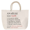 Sac Fête des Mères Mamie Famille Idée Cadeau anniversaire Noël Travail Boulot Métier Départ Retraite Collègue Femme cabas shopping plage