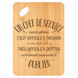 Planche bambou gravée personnalisée homme idée cadeau Fête des Pères apéro 30×20 prénom cuisine plateau fromage anniversaire noel papa papi 