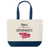 Sac de shopping bleu Merci Orthophoniste Géniale