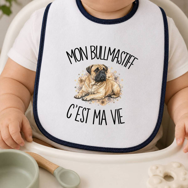 Bavoir Bébé Mon Bullmastiff c'est ma vie