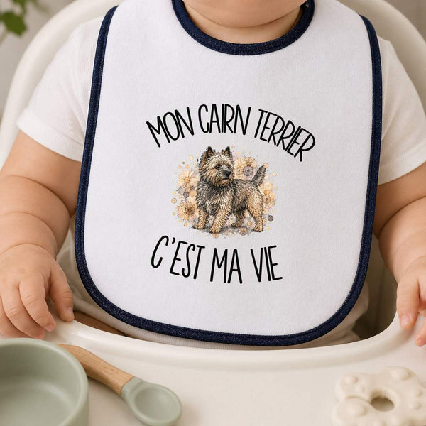 Bavoir Bébé Mon Cairn Terrier c'est ma vie