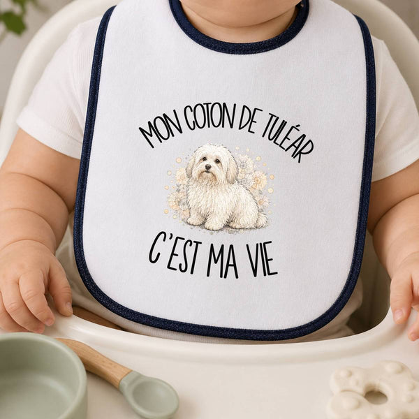 Bavoir Bébé Mon Coton de Tuléar c'est ma vie