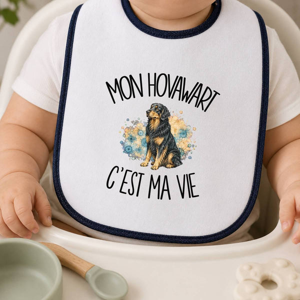 Bavoir Bébé Mon Hovawart c'est ma vie