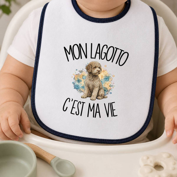 Bavoir Bébé Mon Lagotto c'est ma vie