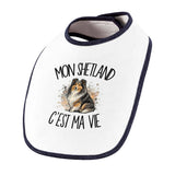 Bavoir Bébé Mon Shetland c'est ma vie