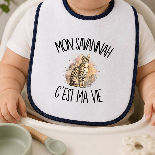 Bavoir Bébé Mon Savannah c'est ma vie
