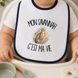 Bavoir Bébé Mon Savannah c'est ma vie