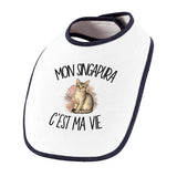 Bavoir Bébé Mon Singapura c'est ma vie