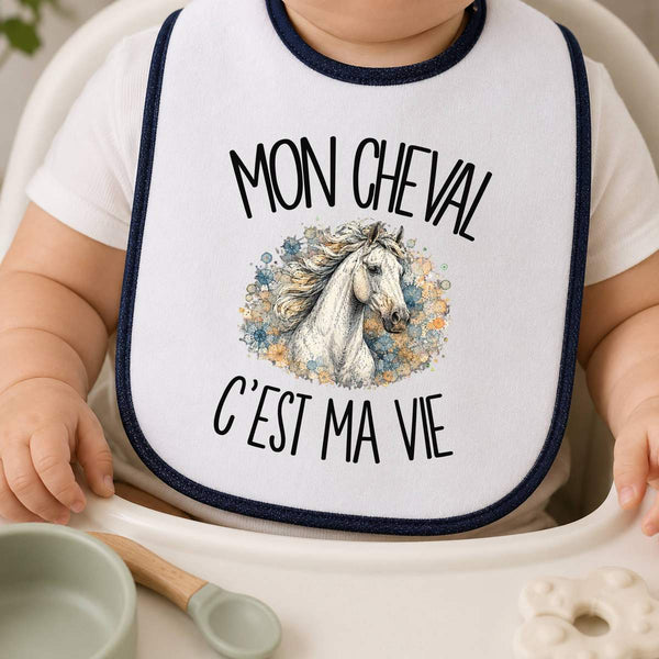 Bavoir Bébé Mon cheval c'est ma vie
