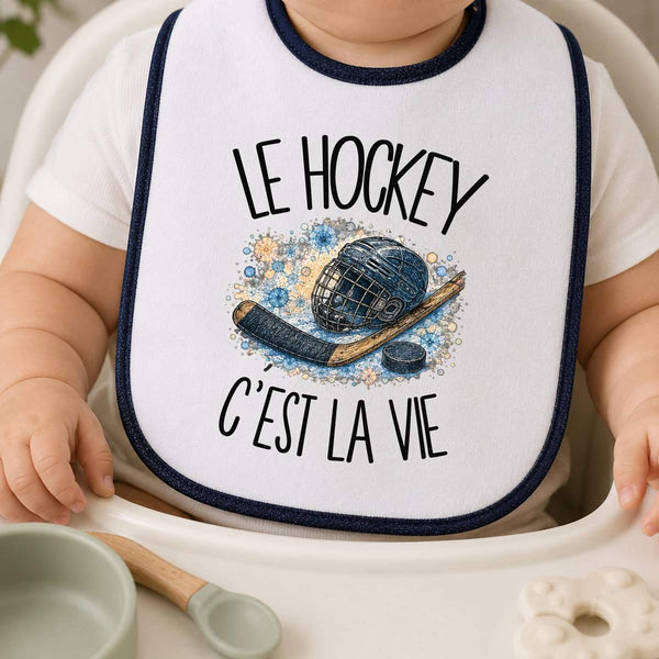 Bavoir Bébé Le hockey c'est la vie