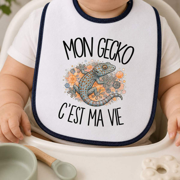 Bavoir Bébé Mon gecko c'est ma vie