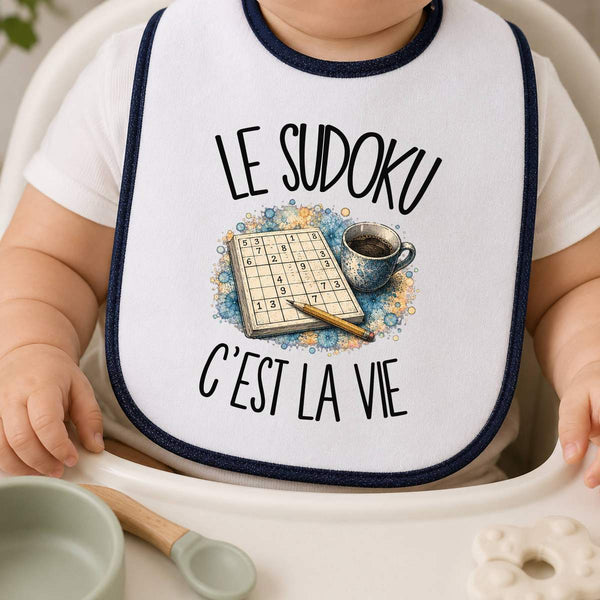 Bavoir Bébé Le sudoku c'est la vie
