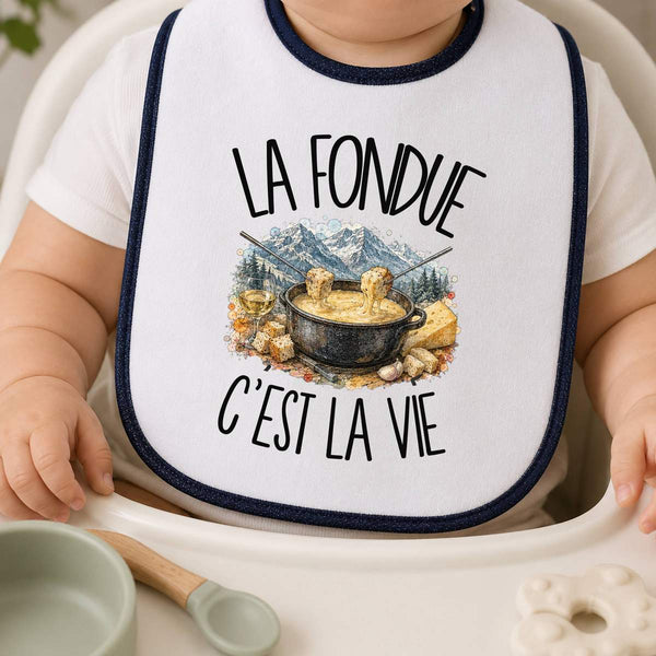 Bavoir Bébé La fondue c'est la vie