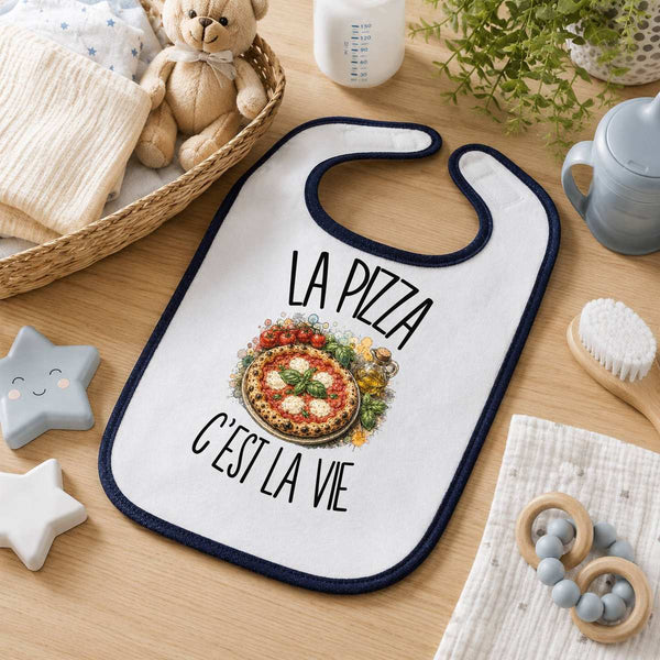 Bavoir Bébé La pizza c'est la vie
