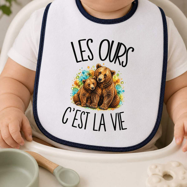 Bavoir Bébé Les ours c'est la vie