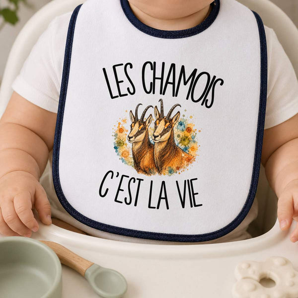 Bavoir Bébé Les chamois c'est la vie