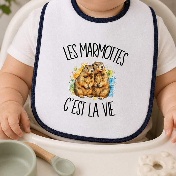 Bavoir Bébé Les marmottes c'est la vie