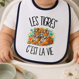 Bavoir Bébé Les tigres c'est la vie