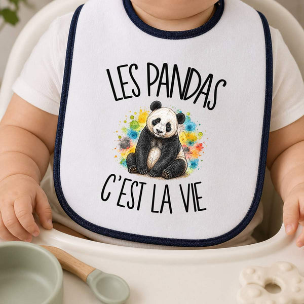 Bavoir Bébé Les pandas c'est la vie