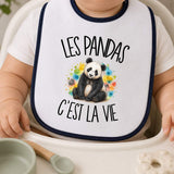 Bavoir Bébé Les pandas c'est la vie