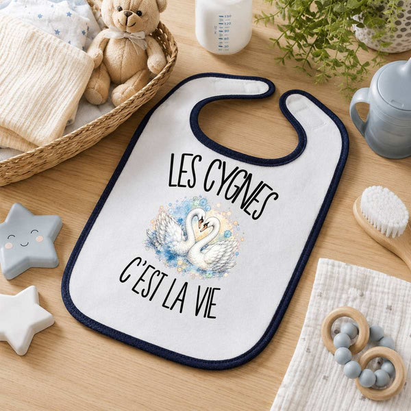 Bavoir Bébé Les cygnes c'est la vie