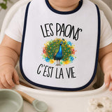 Bavoir Bébé Les paons c'est la vie