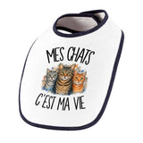 Bavoir Bébé Mes chats c'est ma vie