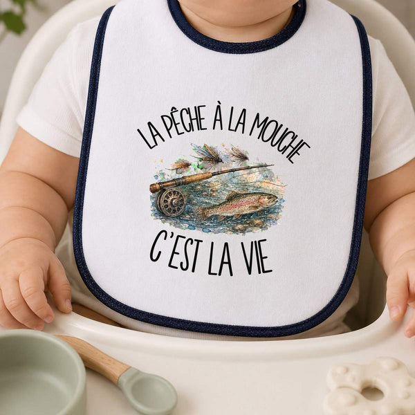 Bavoir Bébé La pêche à la mouche c'est la vie
