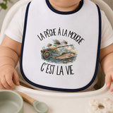 Bavoir Bébé La pêche à la mouche c'est la vie
