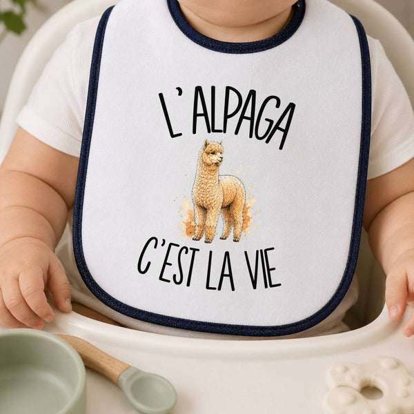 Bavoir Bébé L'alpaga c'est la vie