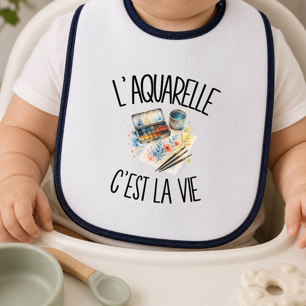 Bavoir Bébé L'aquarelle c'est la vie
