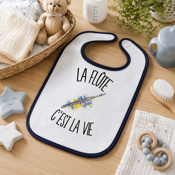 Bavoir Bébé La flûte c'est la vie