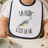 Bavoir Bébé La flûte c'est la vie